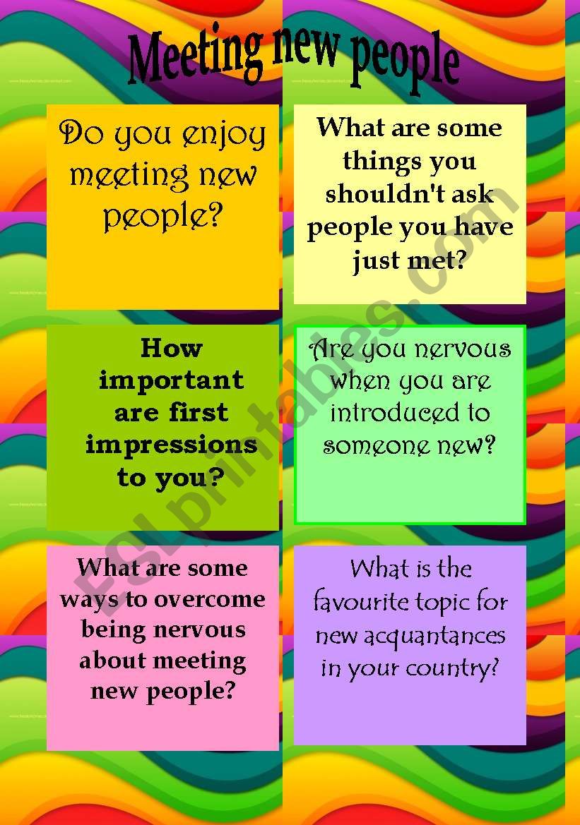Meeting new people-Conversation cards