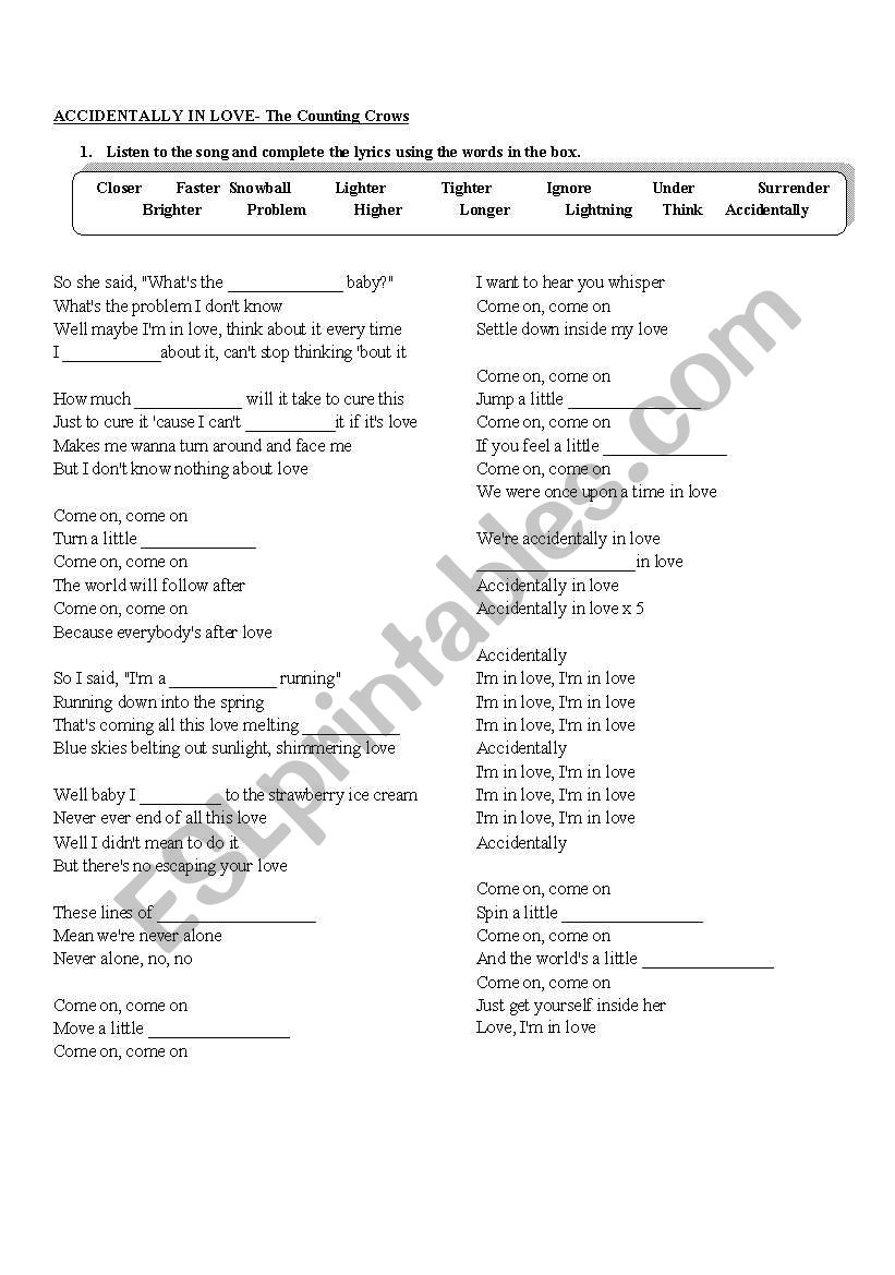 Accidentally In Love Lyrics-Comparatives and Superlatives