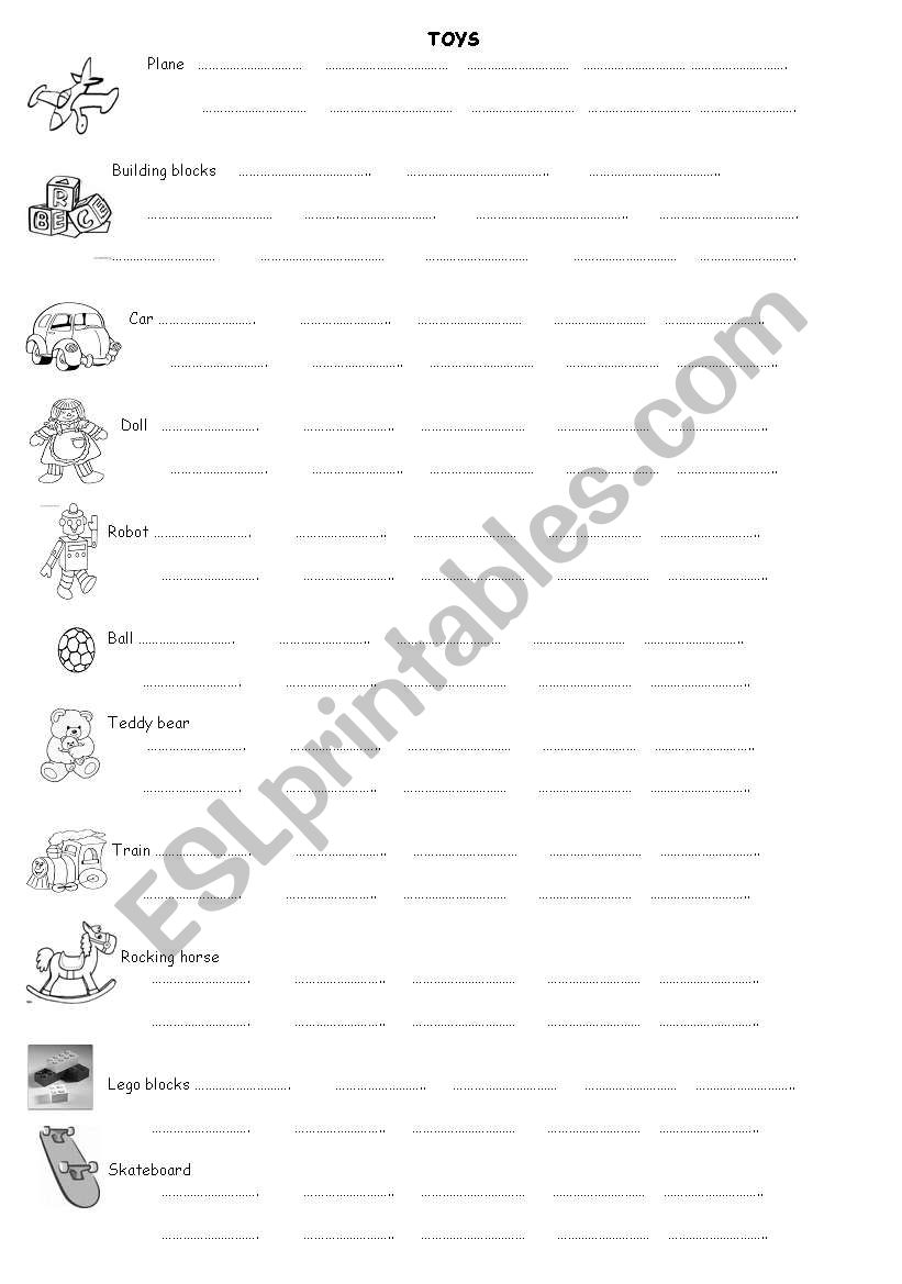 TOYS worksheet