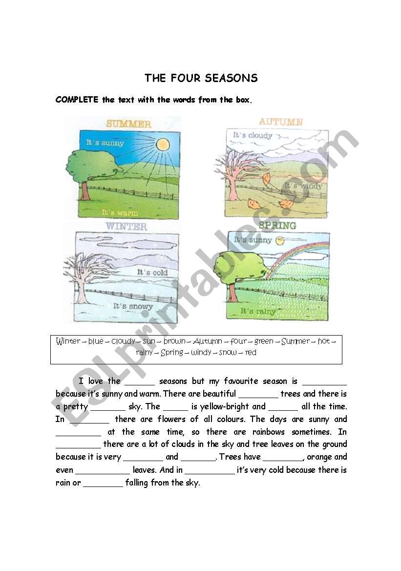 The Four Seasons worksheet