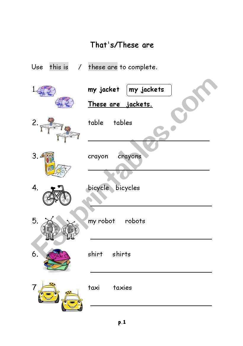 this is / these are worksheet