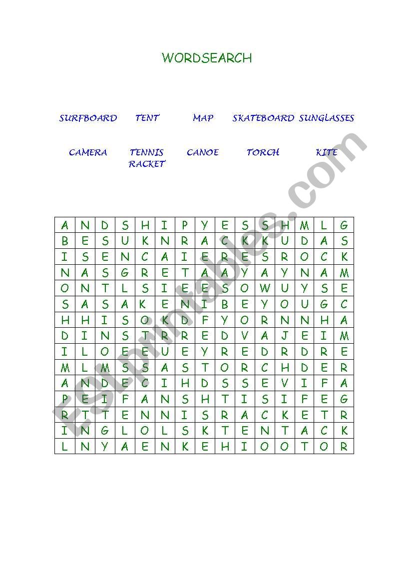 Holidays - Word Search worksheet