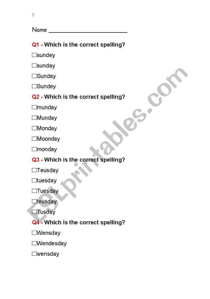 Beginner test sheets worksheet