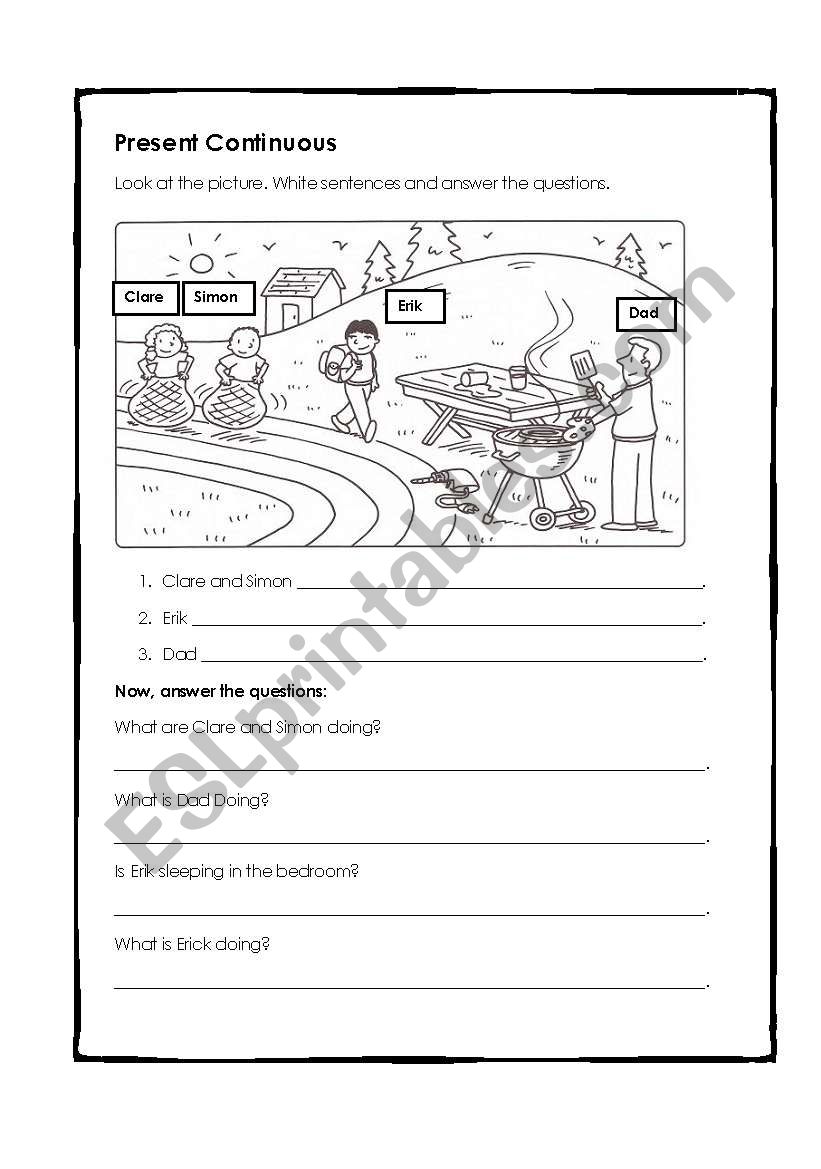 Present continuous I worksheet