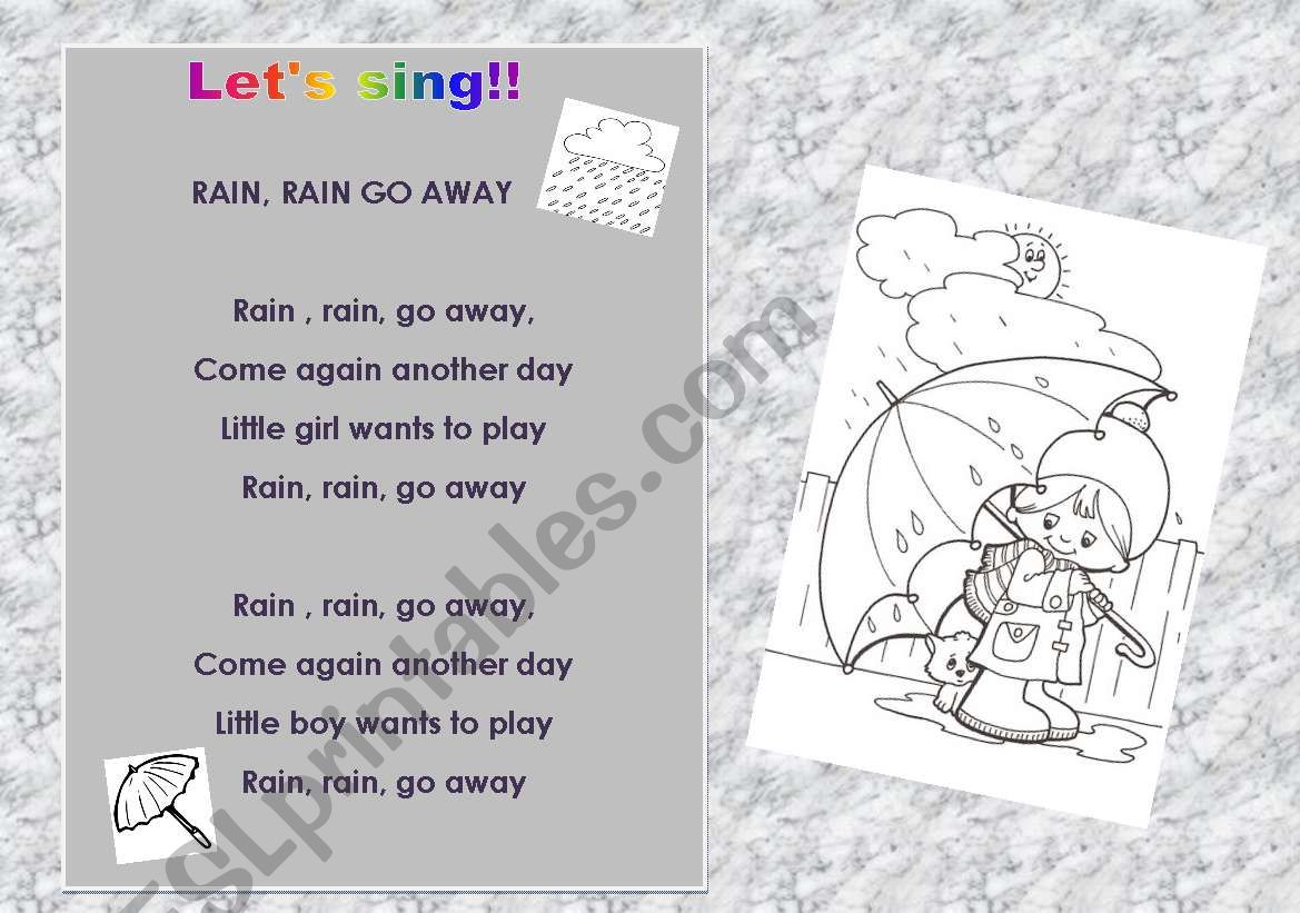 Song Activity - Rain, rain go away