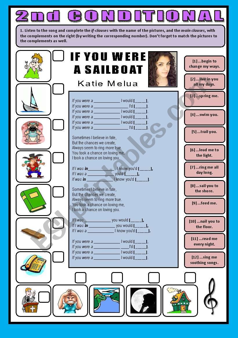 SONG ACTIVITY - If You Were a Sailboat (By Katie Melua) - Second Conditional