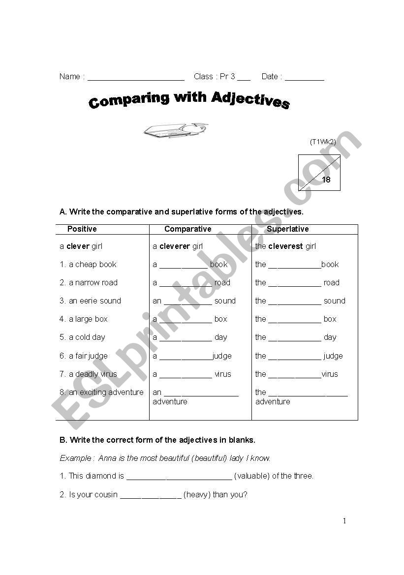 Comparative adjectives worksheet