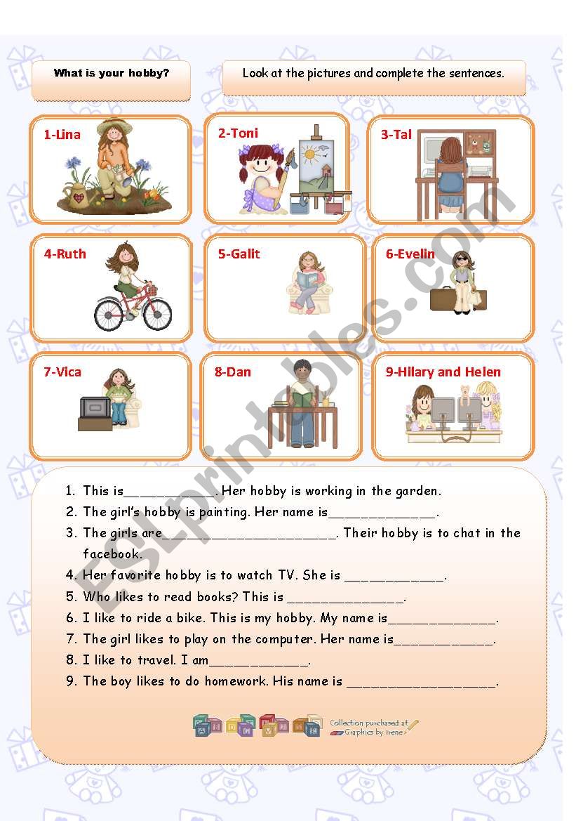 Hobby worksheet