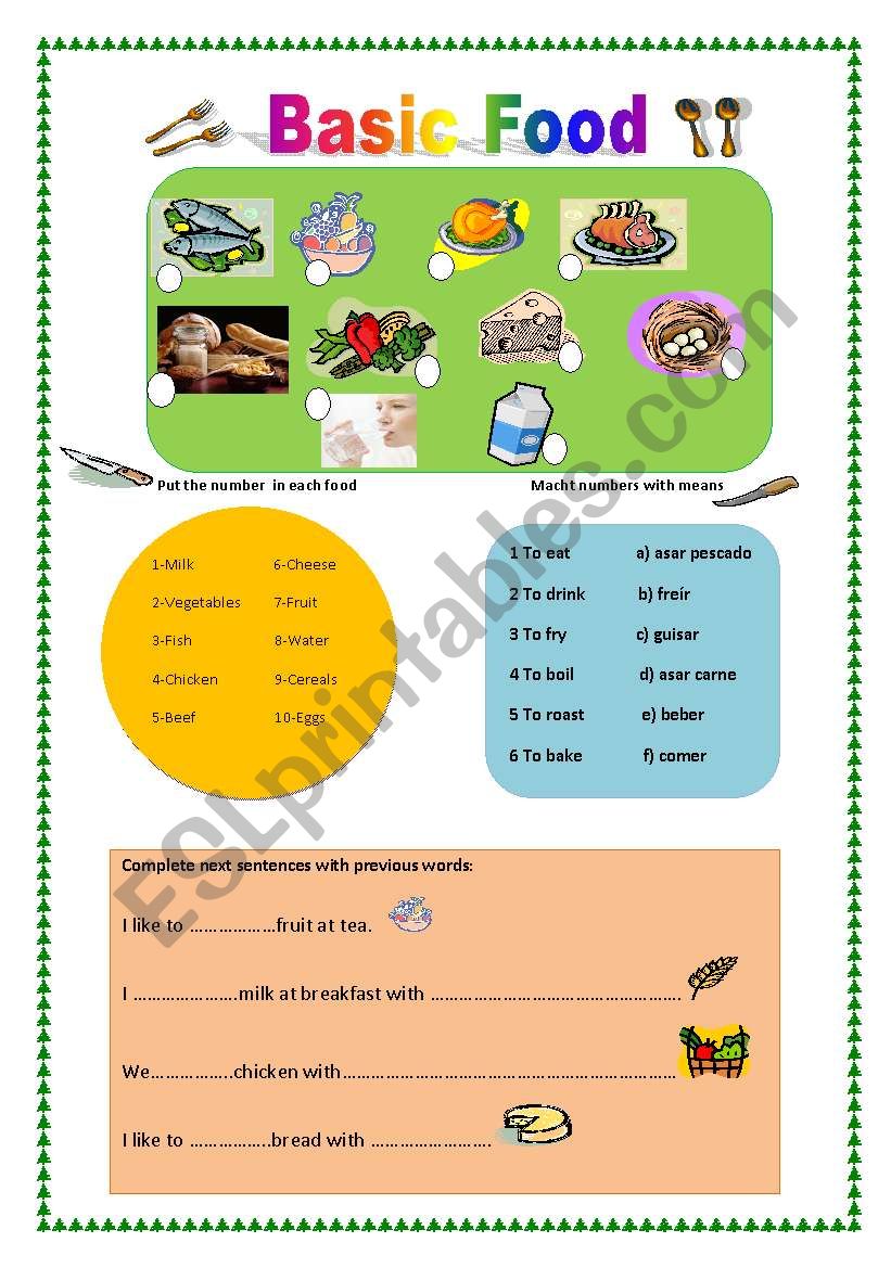 Basic Food worksheet