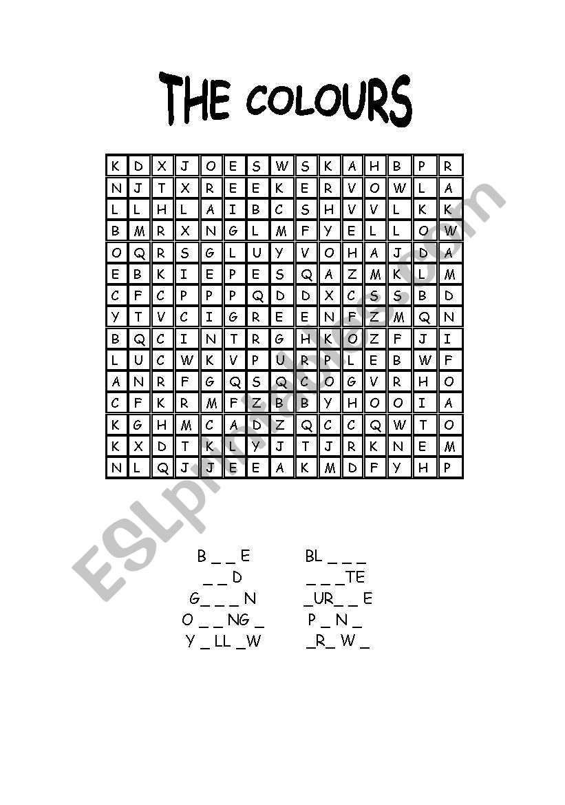 THE COLOURS worksheet