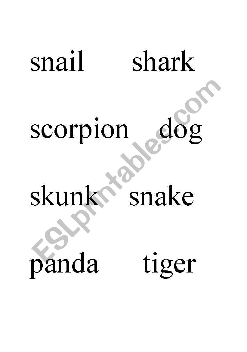 ABC Order Animal Words worksheet