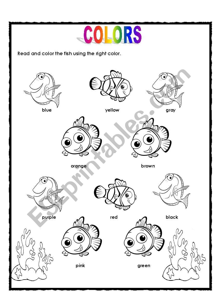 Color the fish worksheet