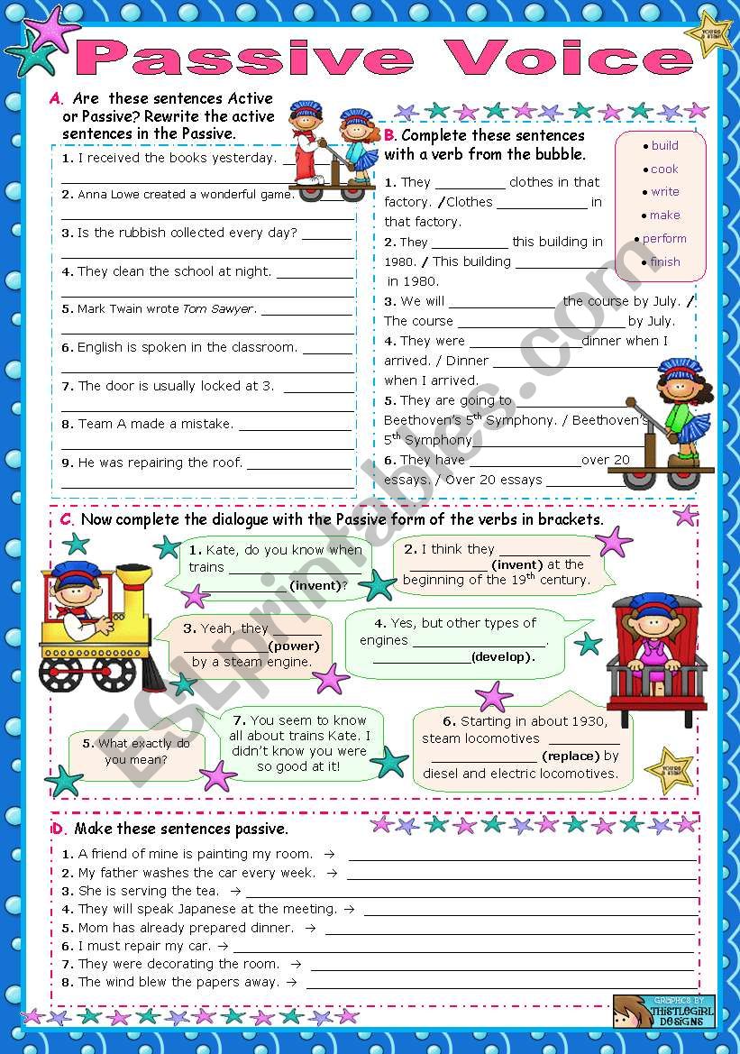 Passive Voice (one object)  worksheet