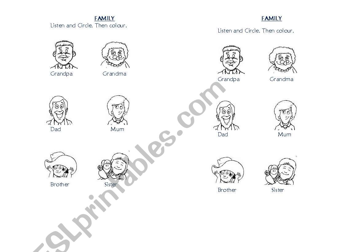 family listening exercise worksheet