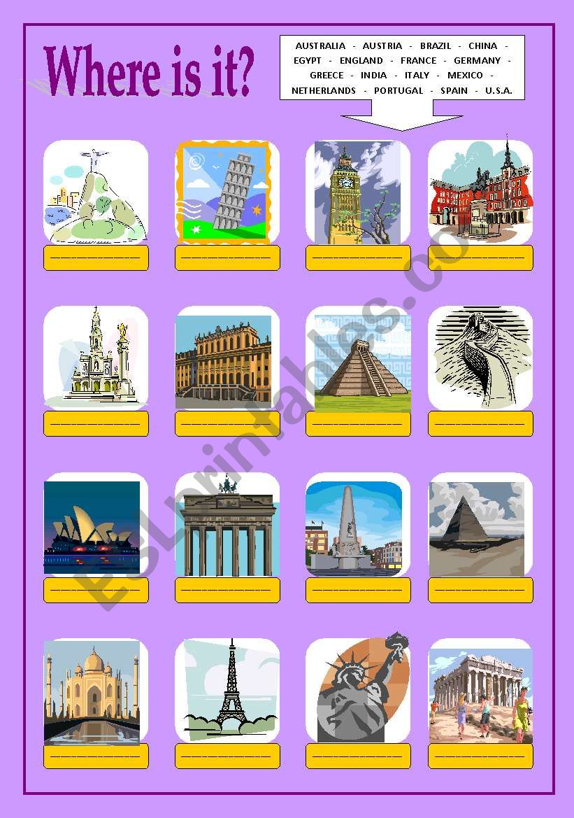 Where is it? worksheet