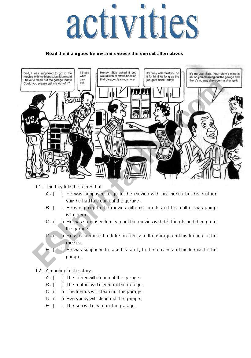 a great dad  worksheet
