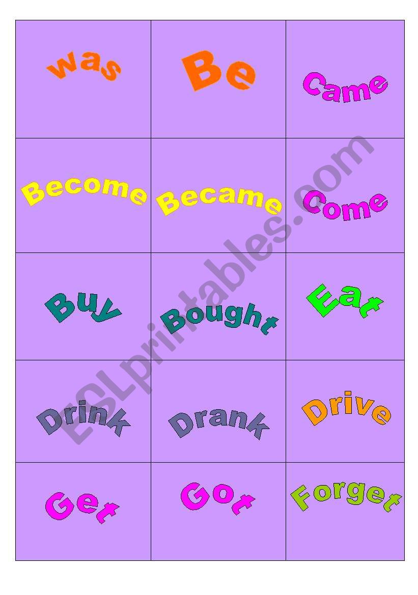 MEMORY GAME worksheet