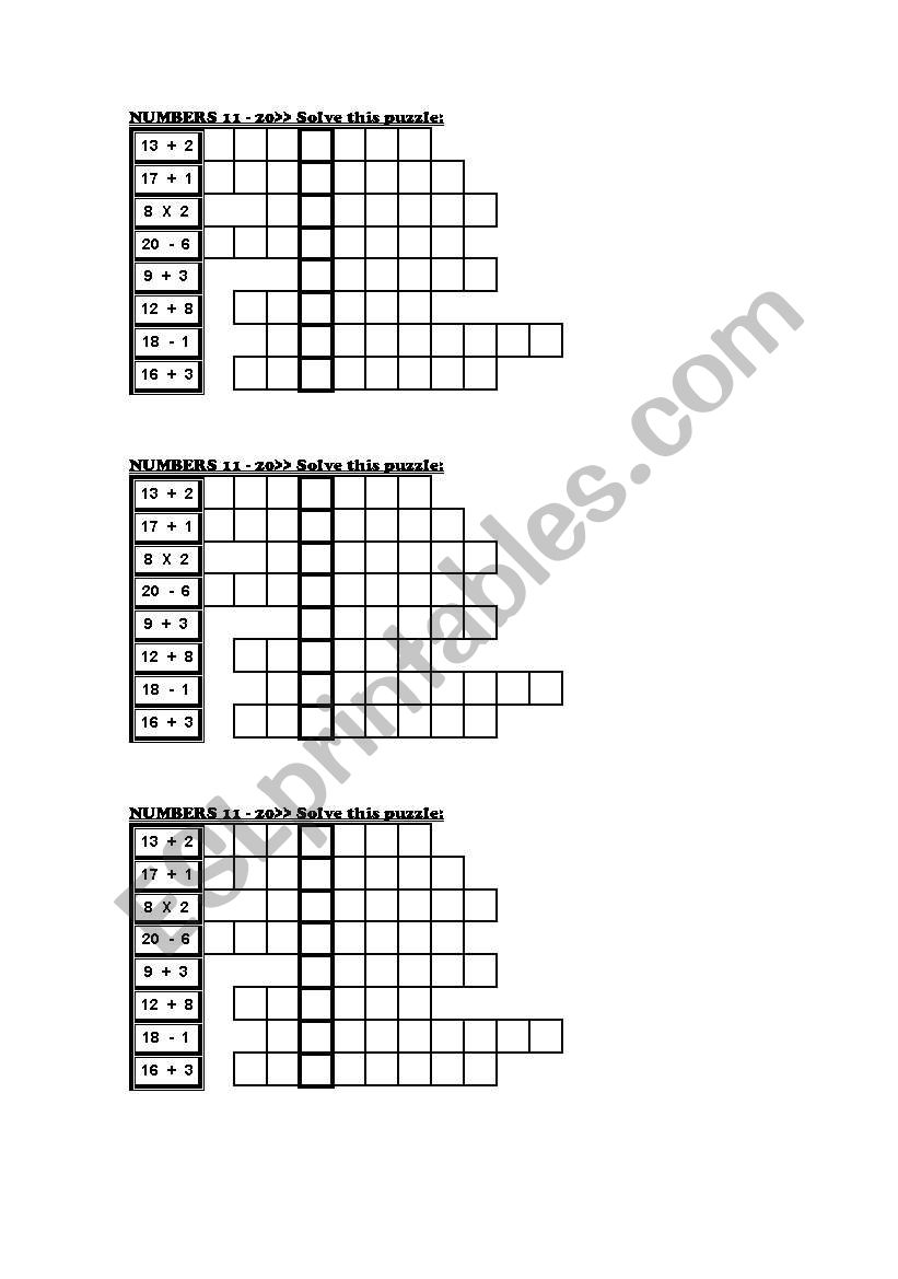 numbers 11-20 worksheet