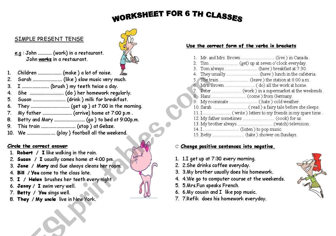 simple present tense worksheet