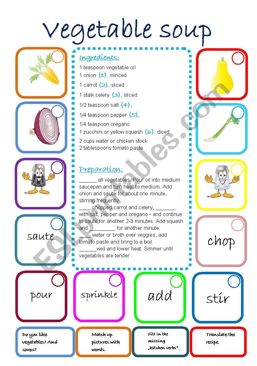 VEGETABLE SOUP worksheet