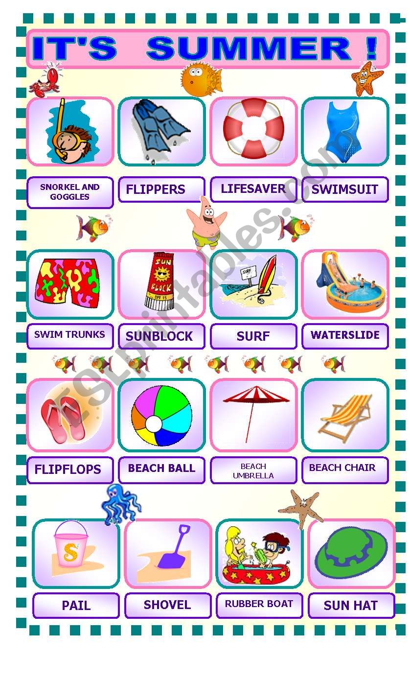 ItÂ´s summer! worksheet