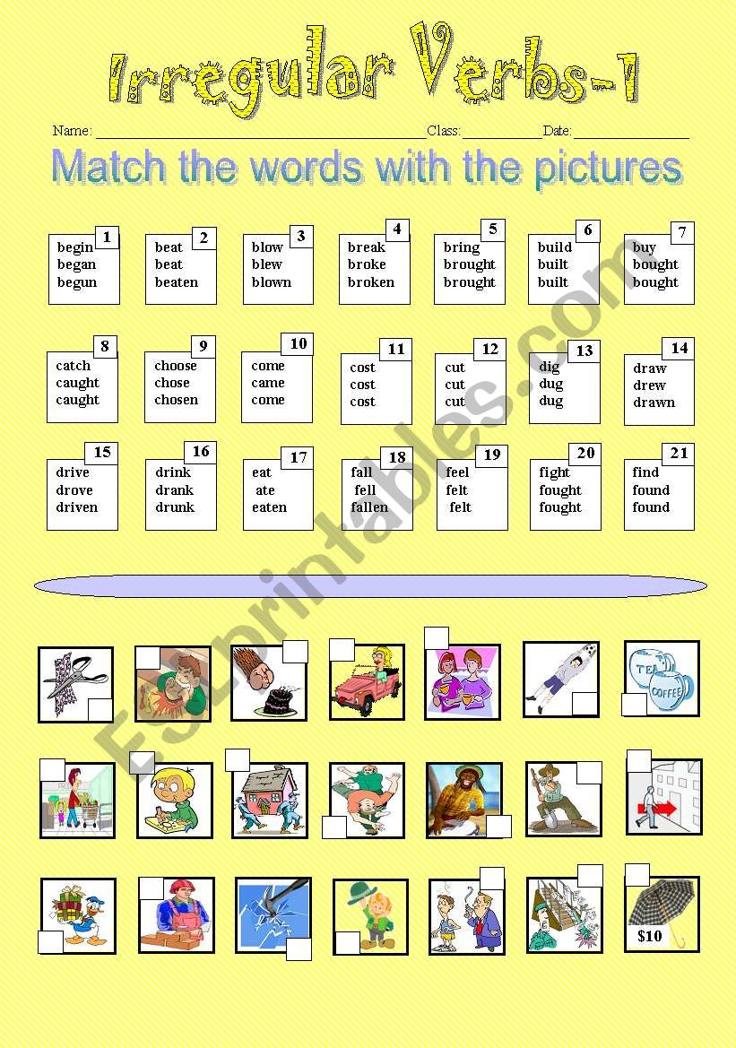 Irregular Verbs -1 worksheet