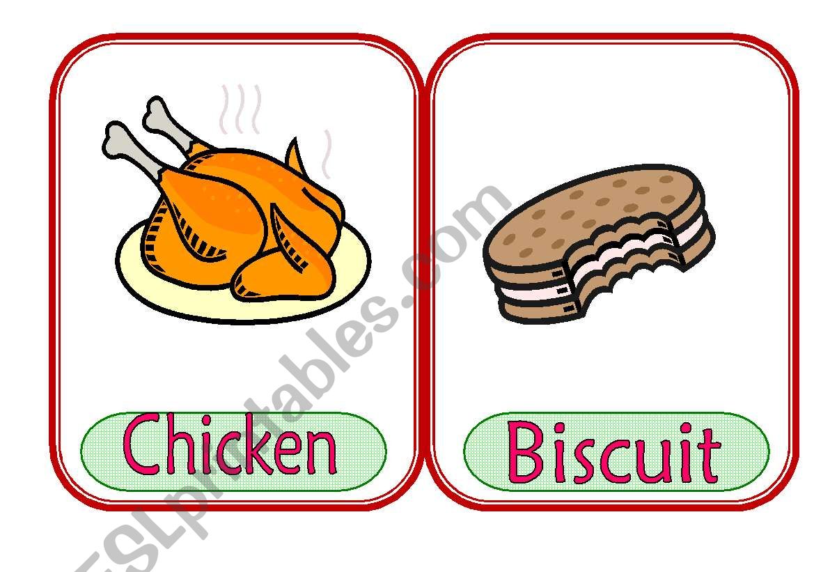food flashcards worksheet