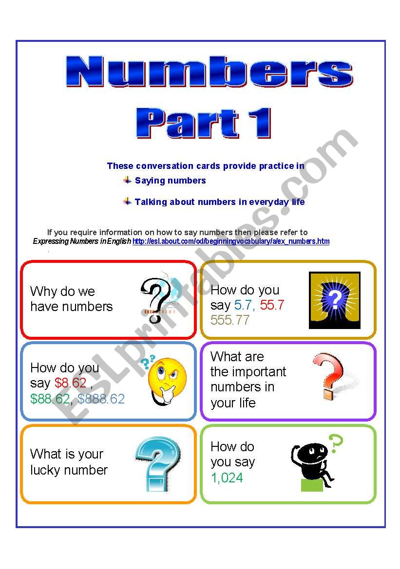 Conversation Cards worksheet