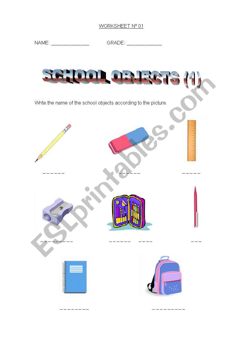 School Objects (1) worksheet