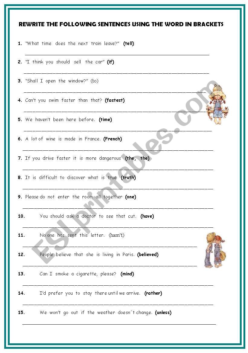 Mixed grammar rewriting worksheet