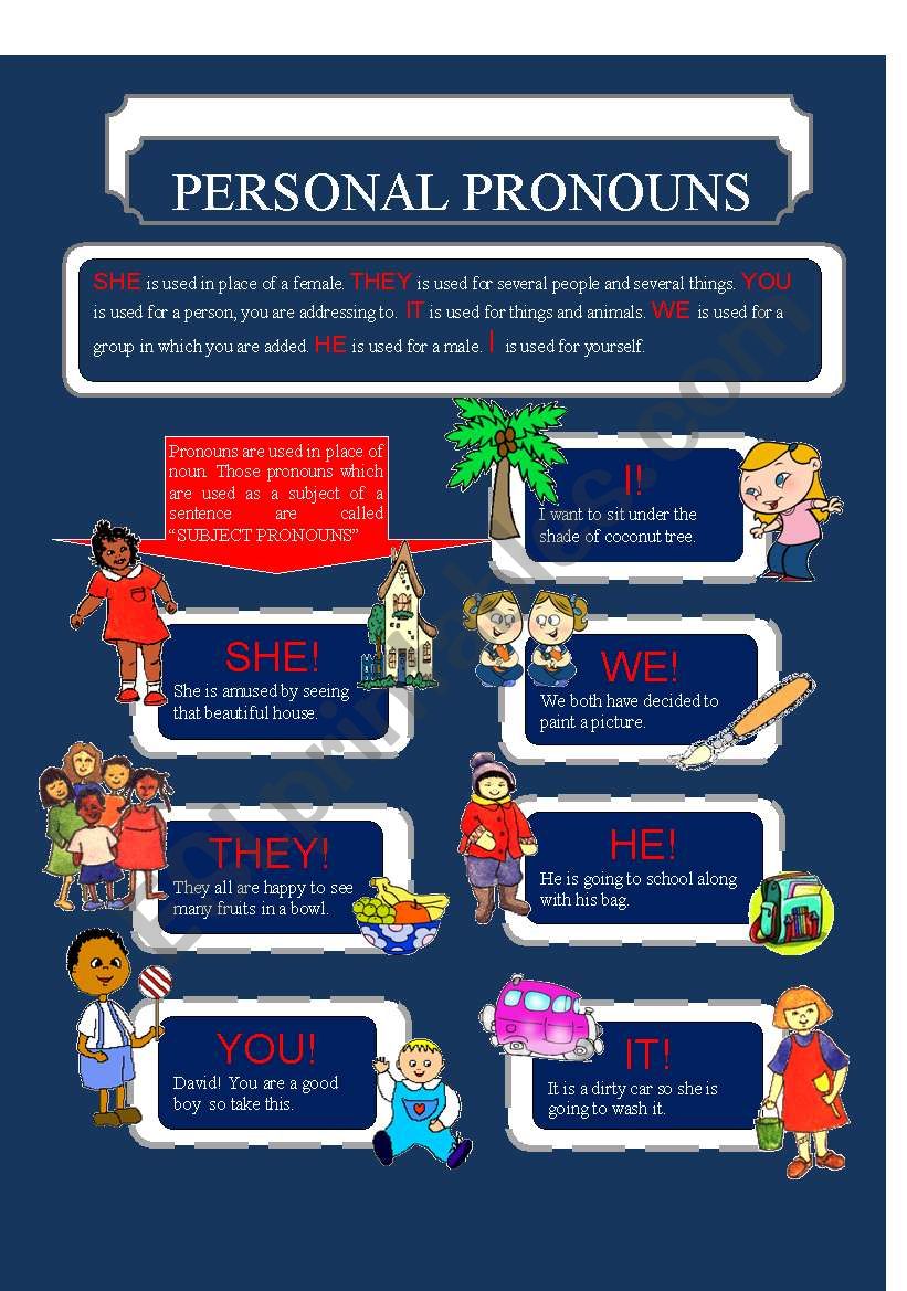 PERSONAL PRONOUN worksheet