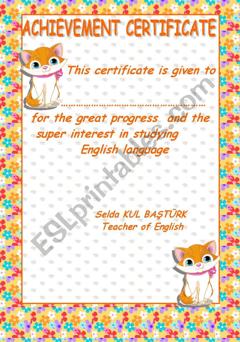 achievement certificate 3 worksheet