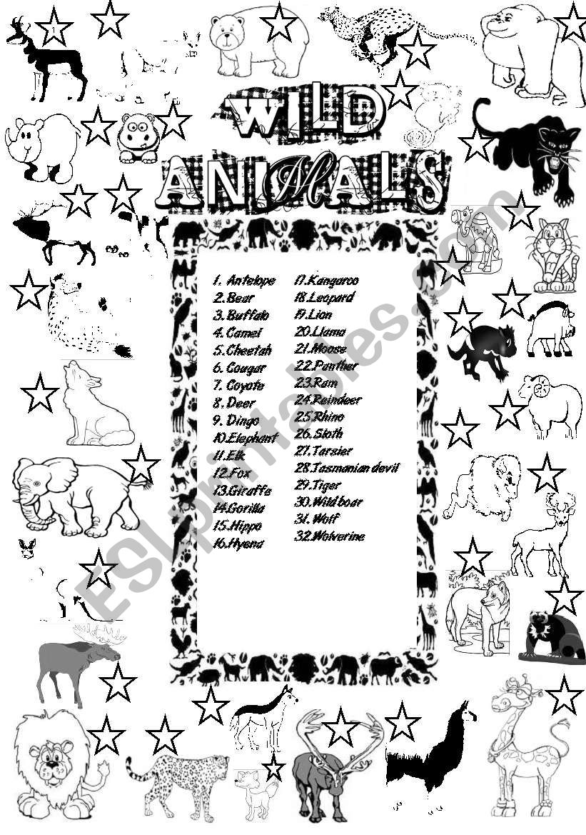 ANIMALS: WILD ANIMALS worksheet