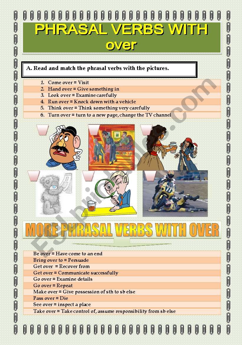 PHRASAL VERBS: OVER worksheet