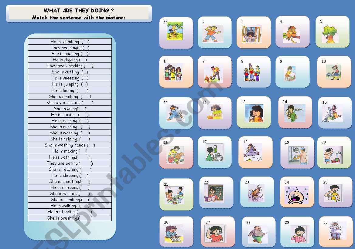 What are they doing? worksheet