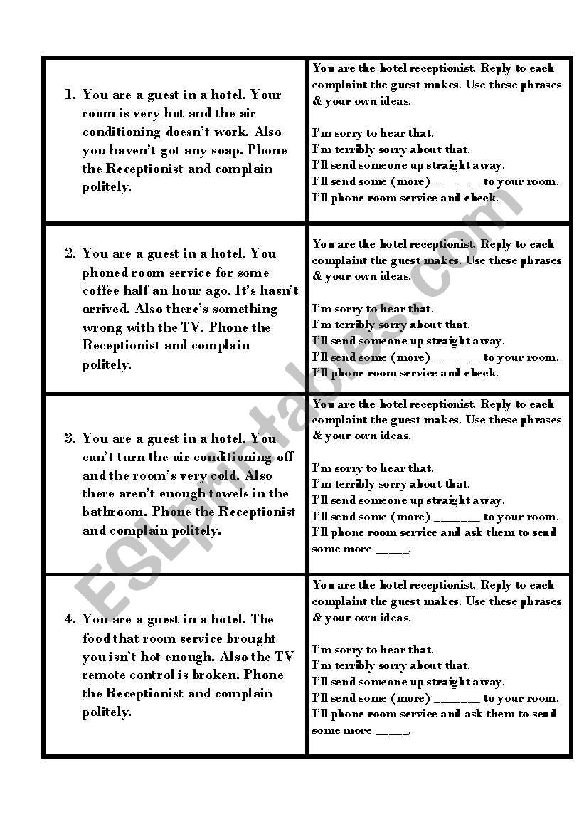 Making complaints & requests  worksheet