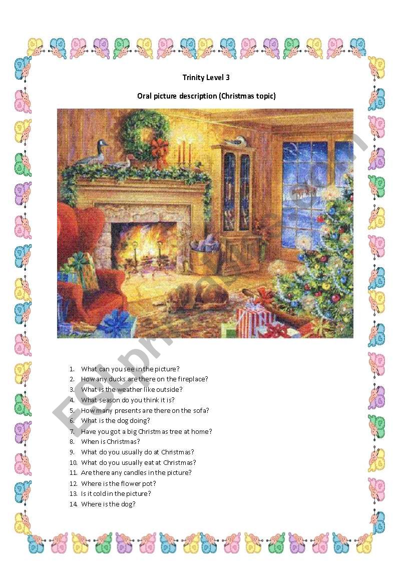 Trinity 3 Christmas topic worksheet