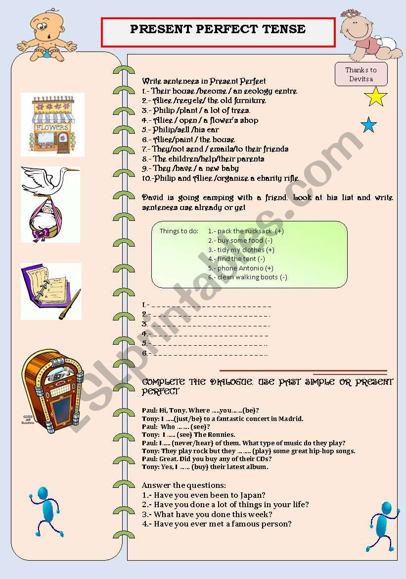 PRESENT PERFECT worksheet