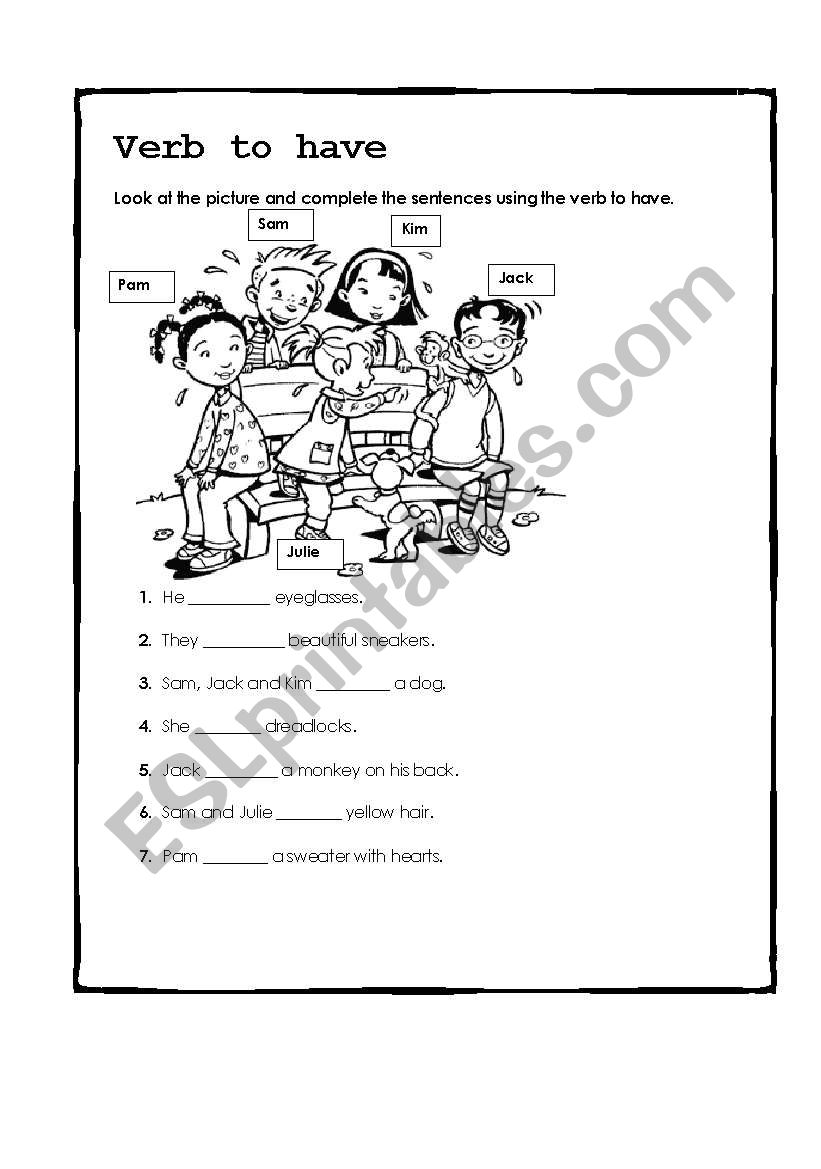 verb to have I worksheet