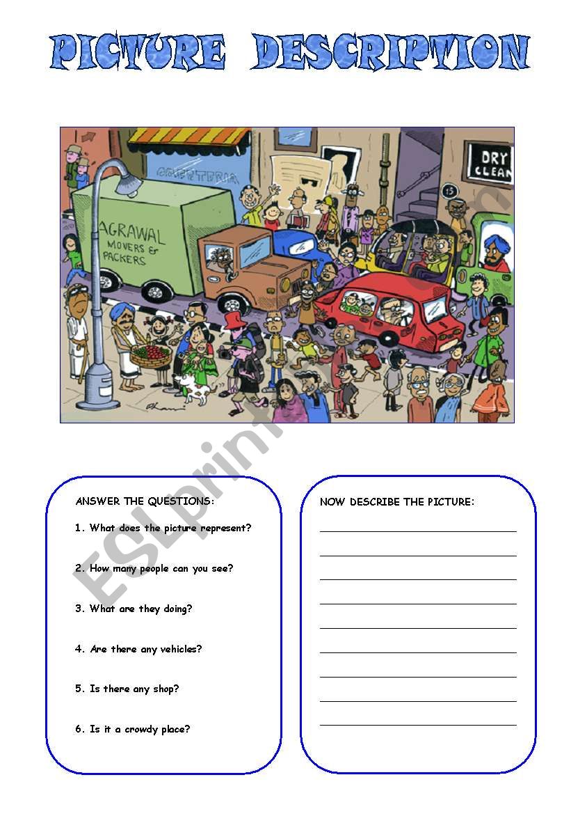 A busy street worksheet