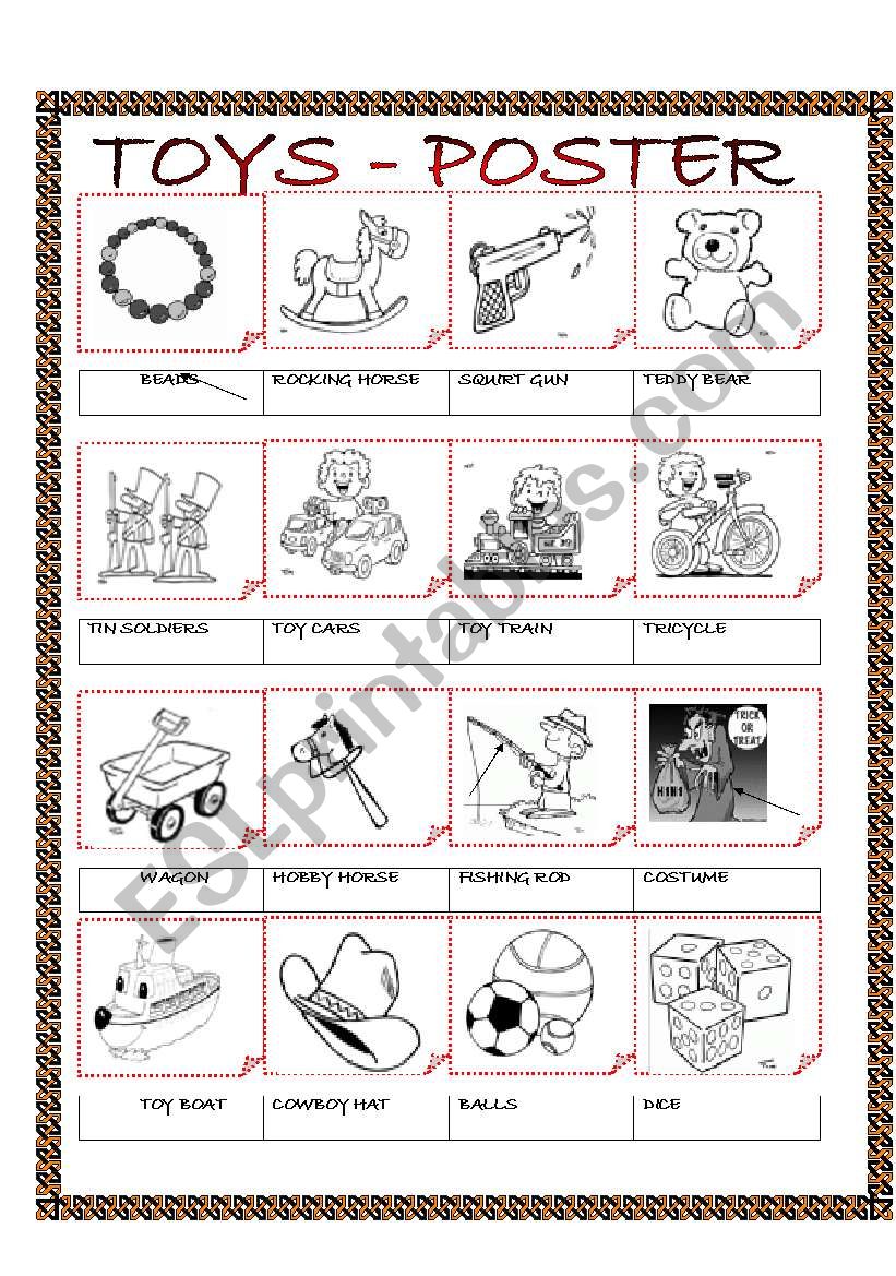 TOYS VOCABULARY POSTER worksheet