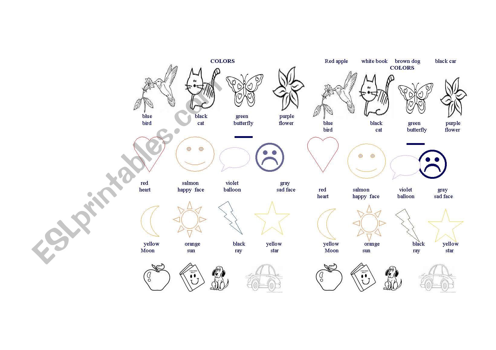 Activities with colors. worksheet