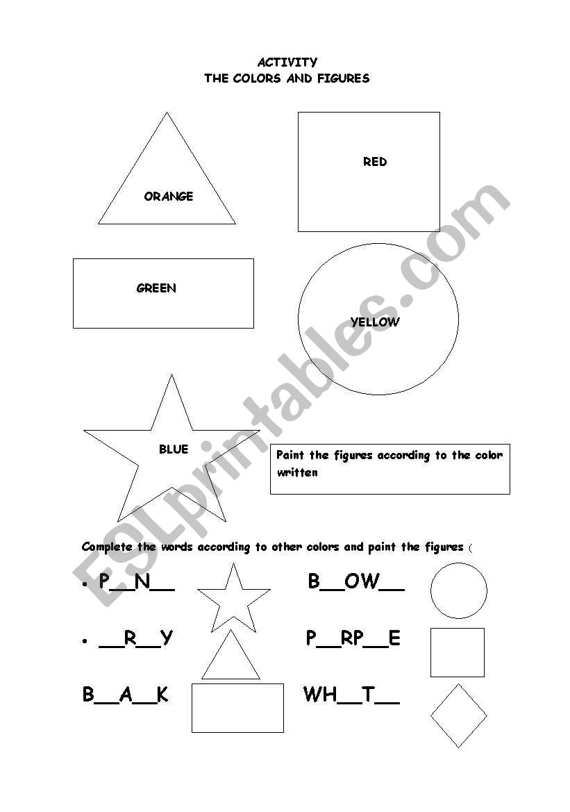 figures and colours worksheet