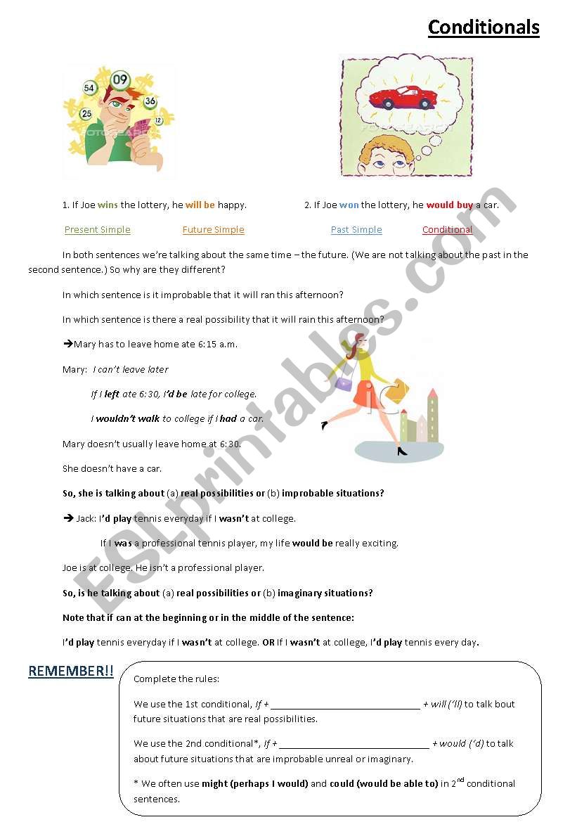 Conditionals worksheet