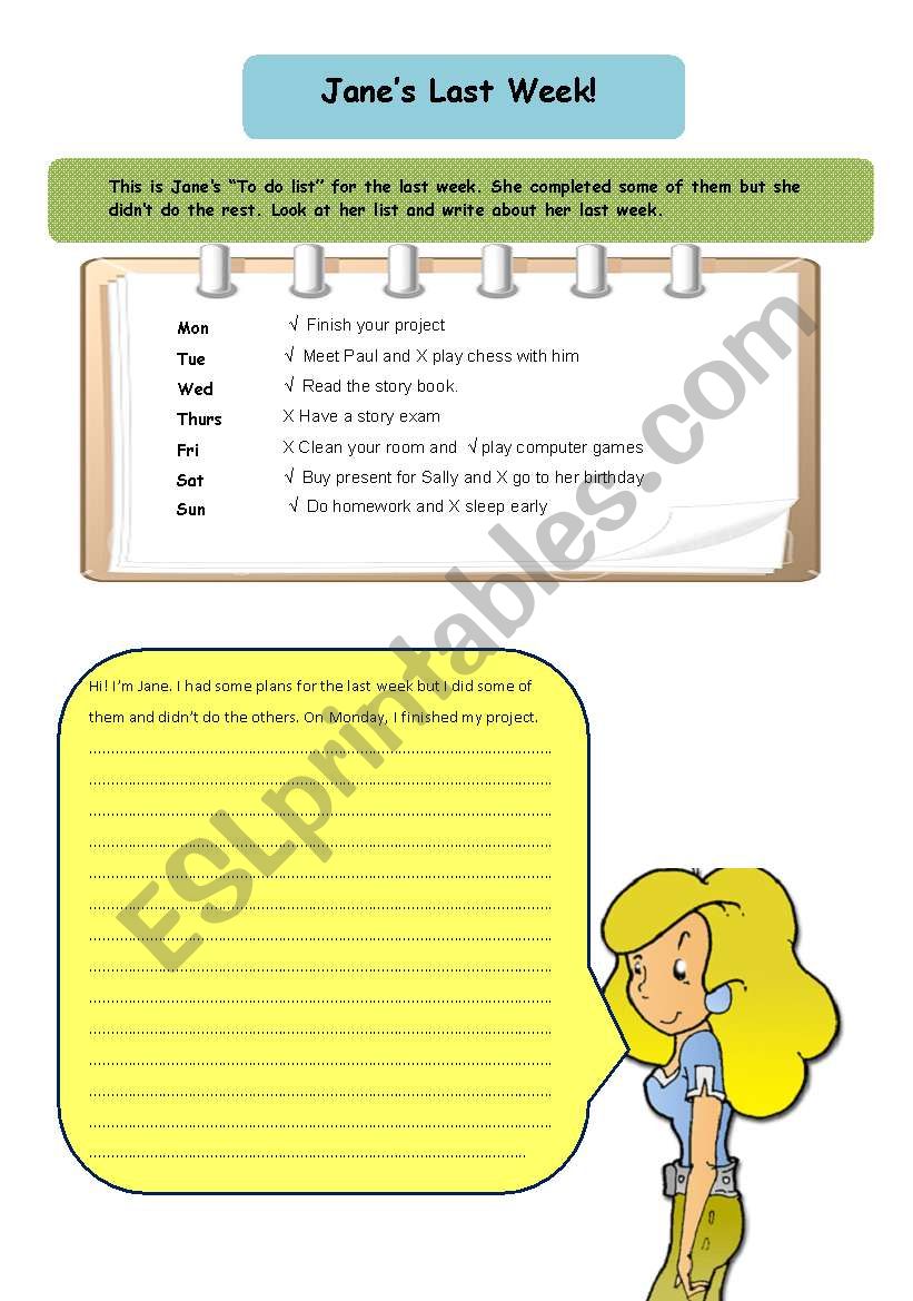 Janes weekend worksheet