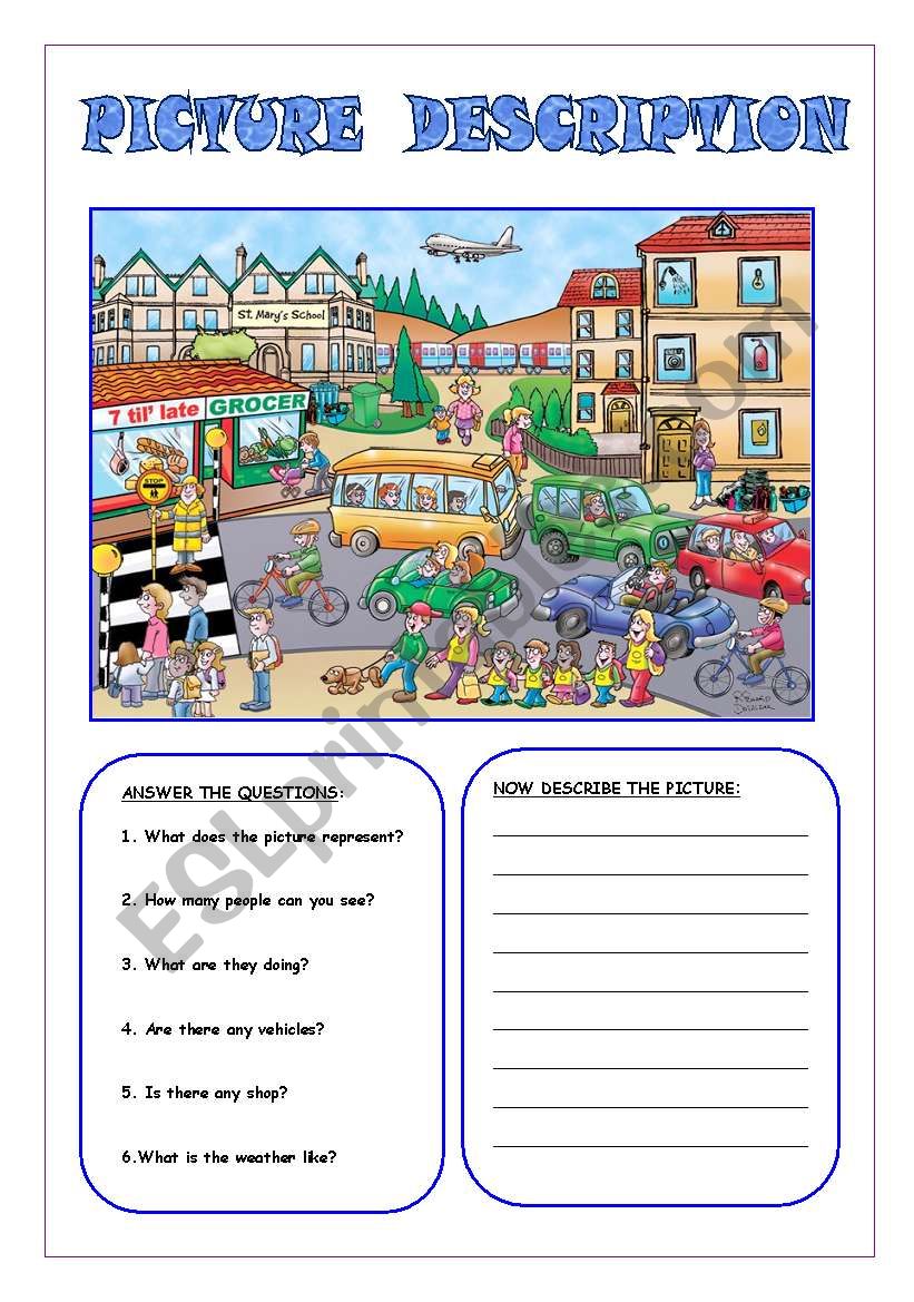 Picture description 1 worksheet