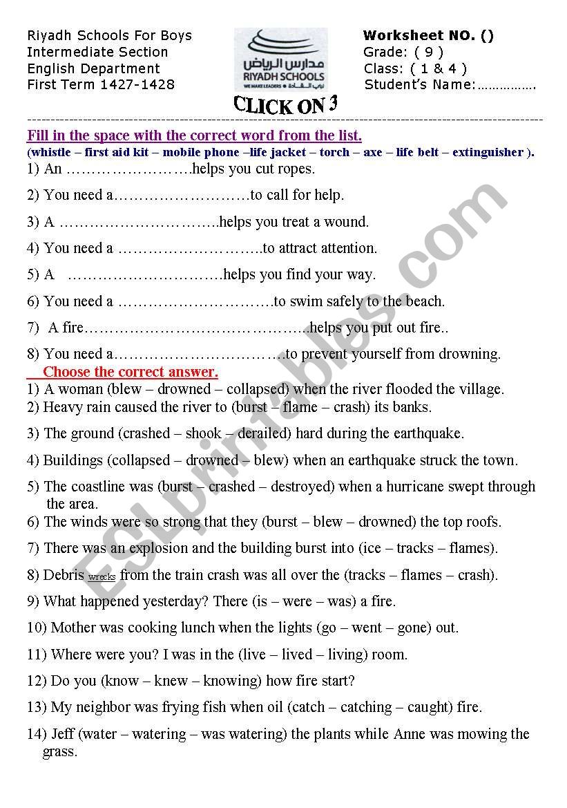 choose1 worksheet