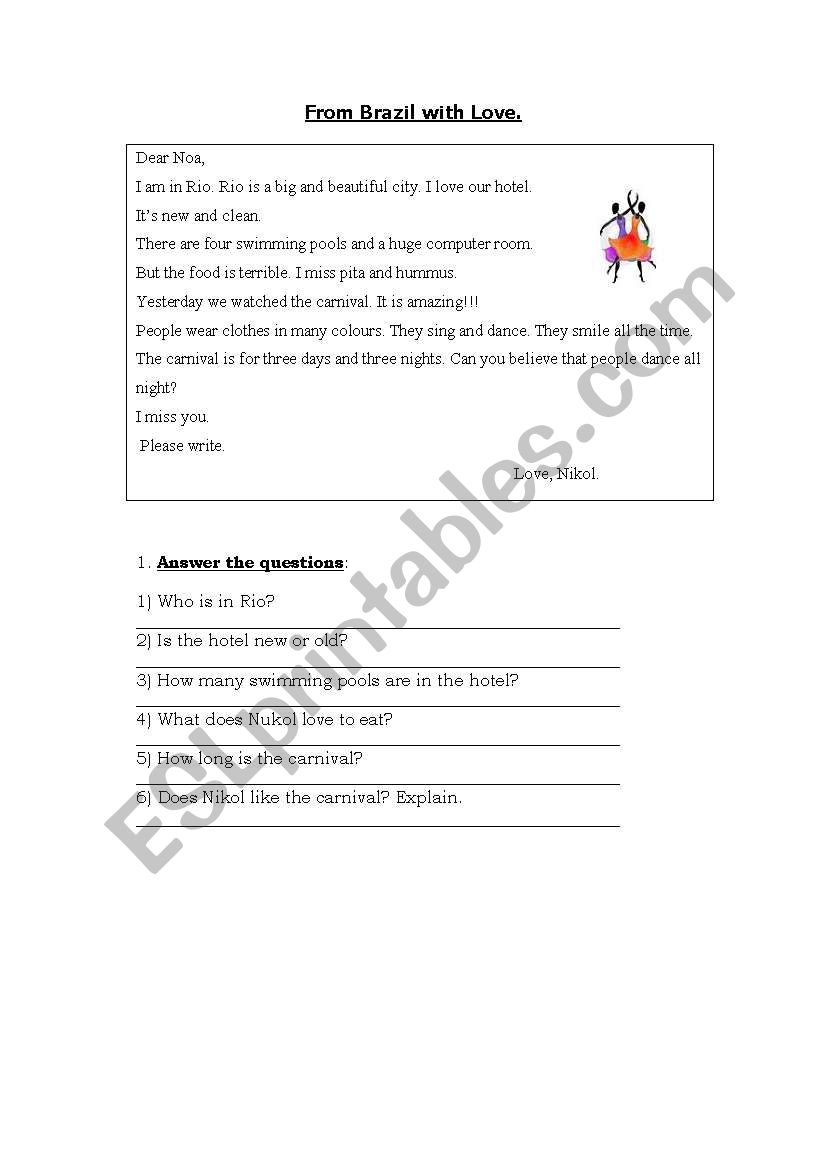 From Brazil with Love worksheet