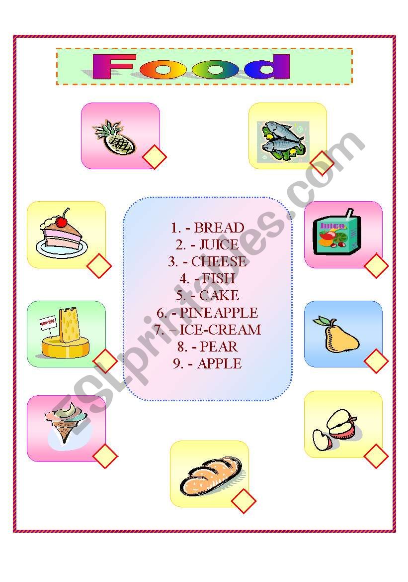 food-match worksheet