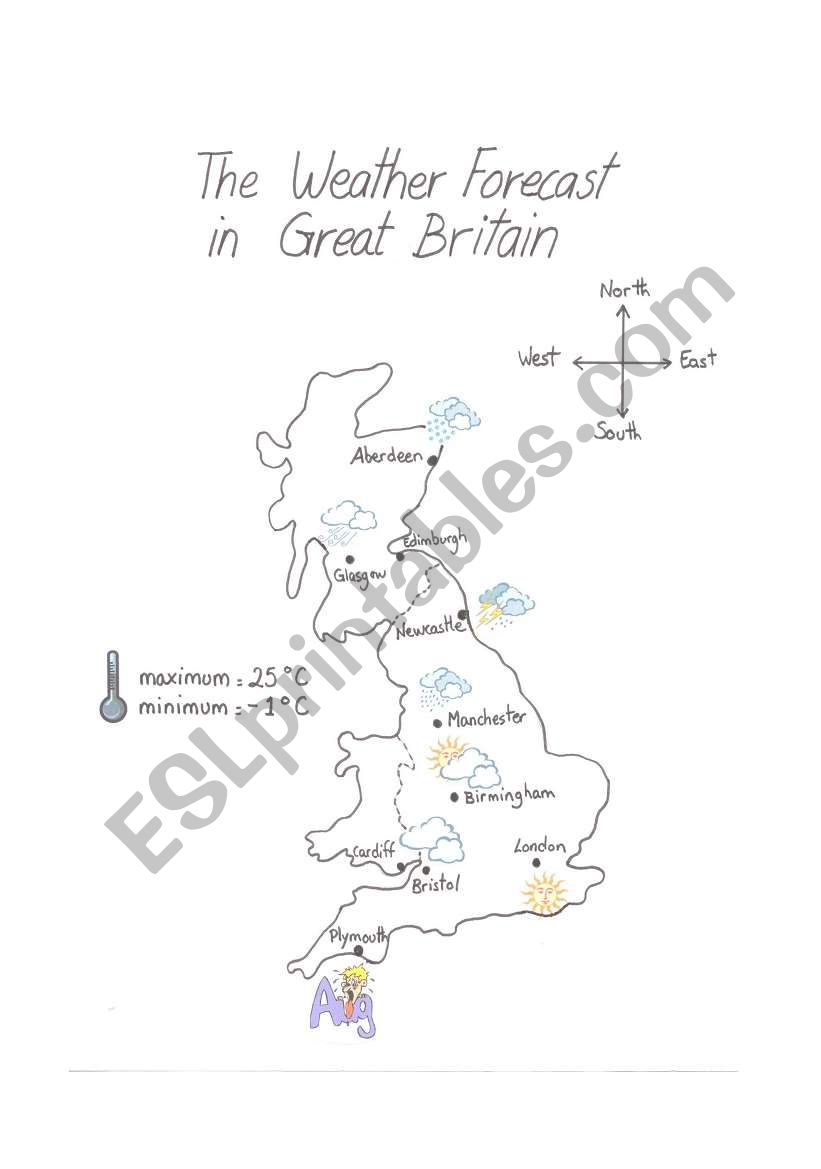 Weather maps of G. Britain and the US
